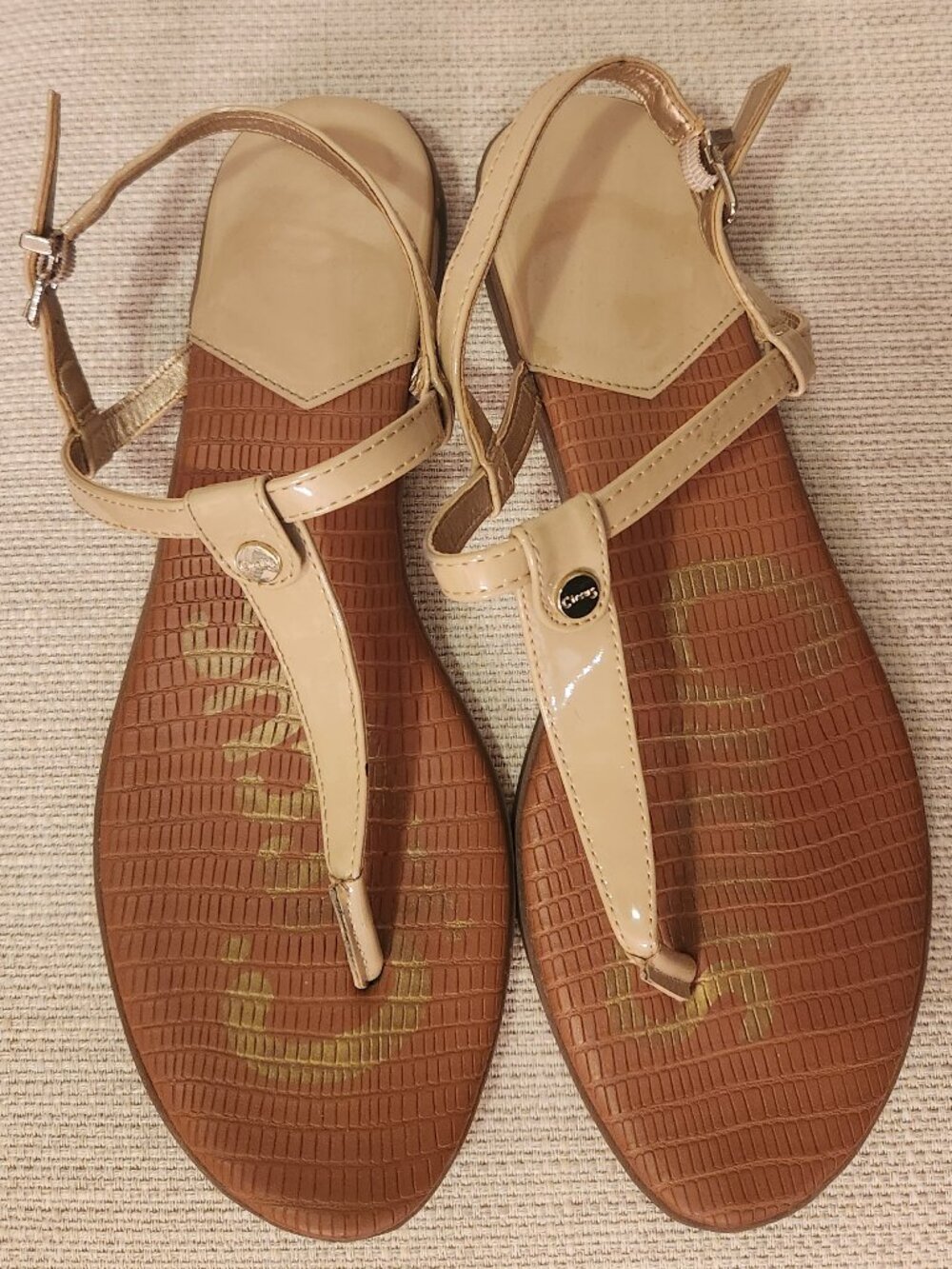 Circus By Sam Edelman Cayden Nude Patent Faux Leather Sandals - Women's Size 10
